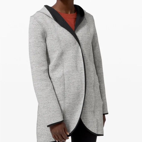 Lululemon Urban Horizons Jacket Reversible Gray Heather Black Midweight Size Med - Picture 2 of 16